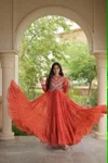 Ka 1271 Georgette Bandhani Print Work Navratri Gown Collection